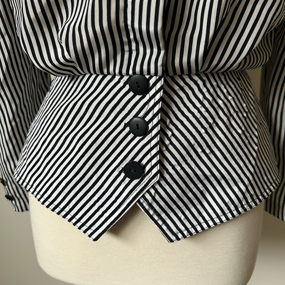 Vintage Joseph Ribkoff Striped 80s Blouse • Size S - Picture 4 of 4